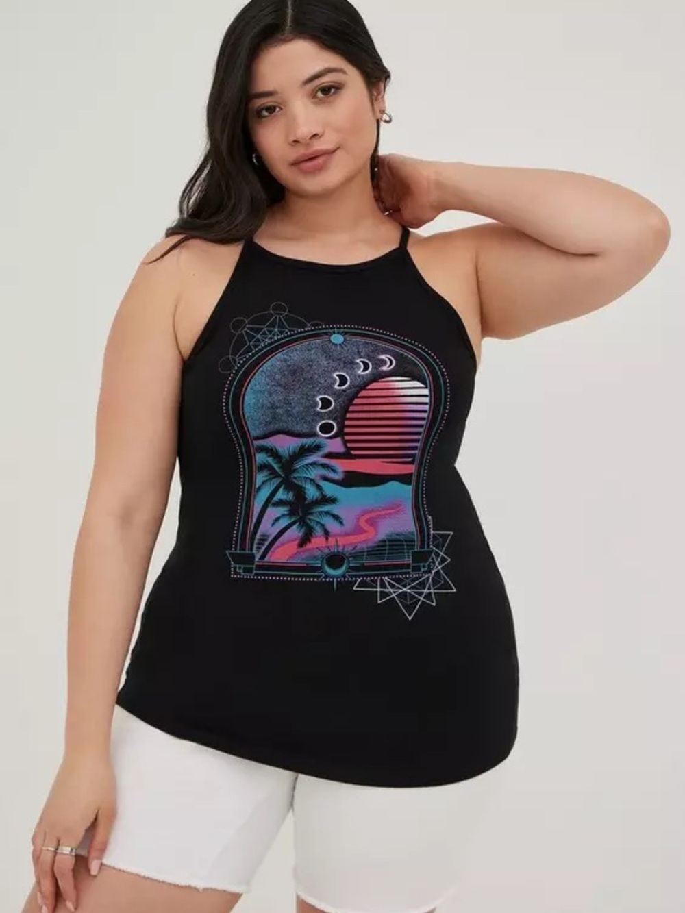 Torrid Black Graphic Foxy Hi Neck Tank 3